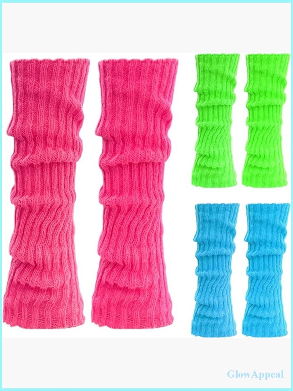 3 Pairs Extra Long Heavy Leg Warmers 80s Costume Accessories